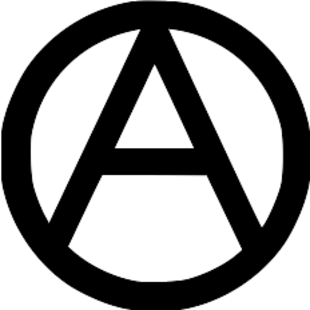 Anarchy Symbol in Black Circle Design