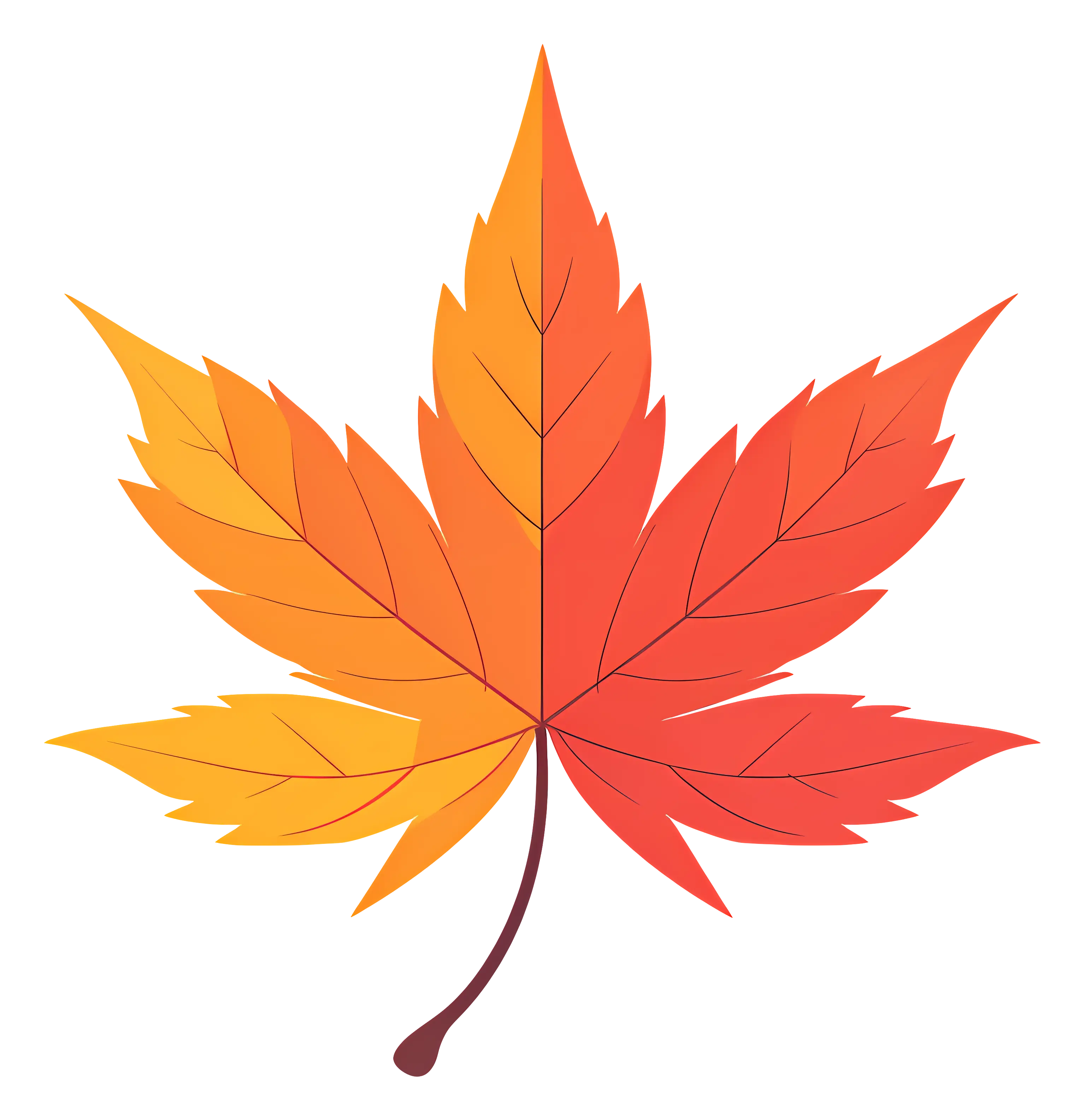 Red and Orange Autumn Maple Leaf