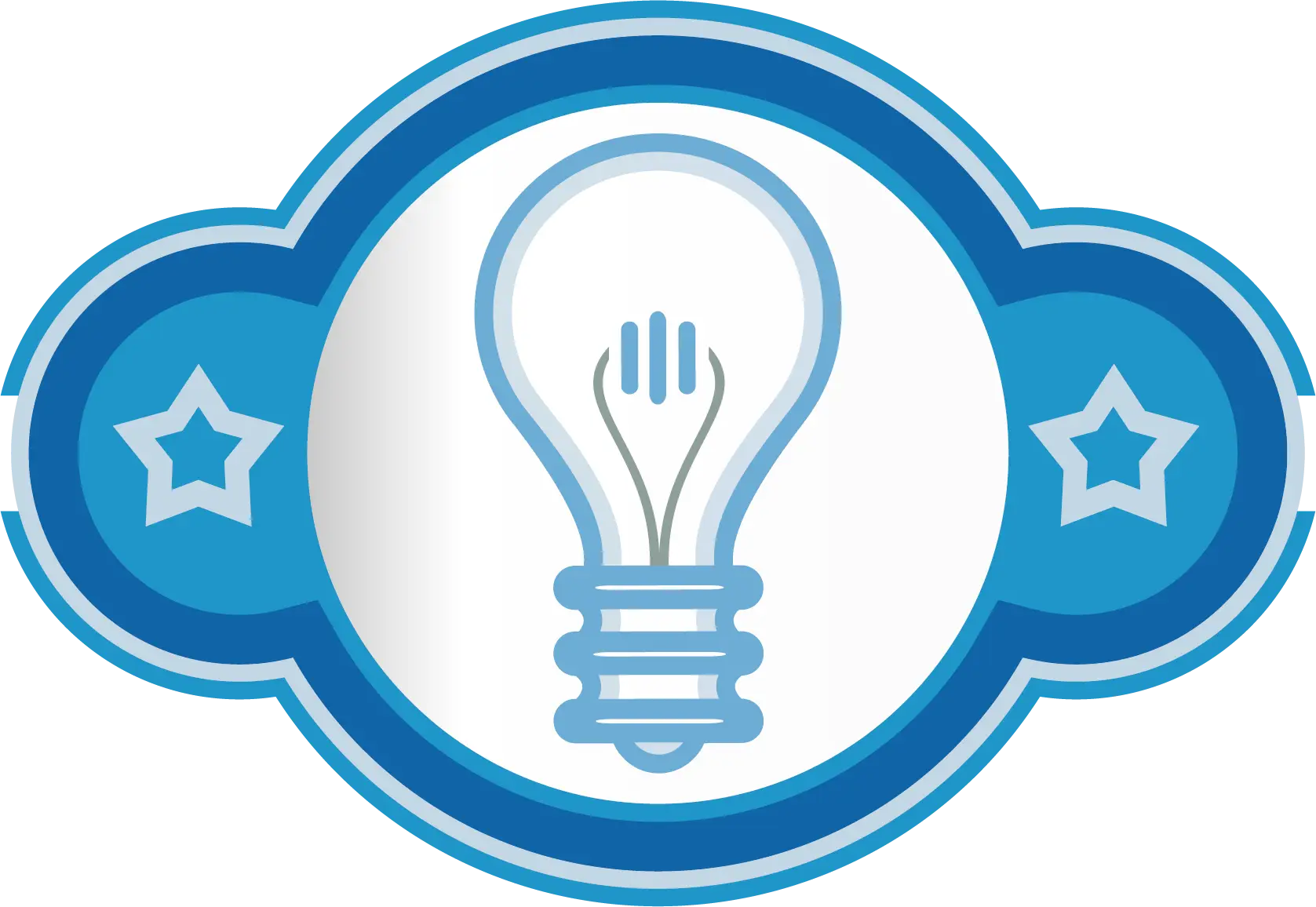 Light Bulb Icon with Stars