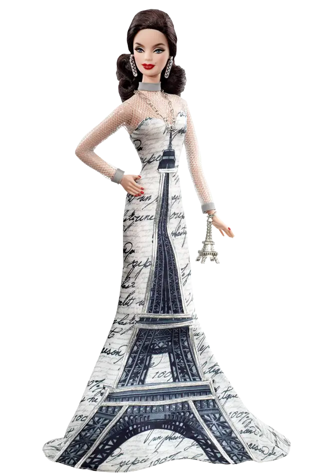 Fashion Doll in Eiffel Tower Dress