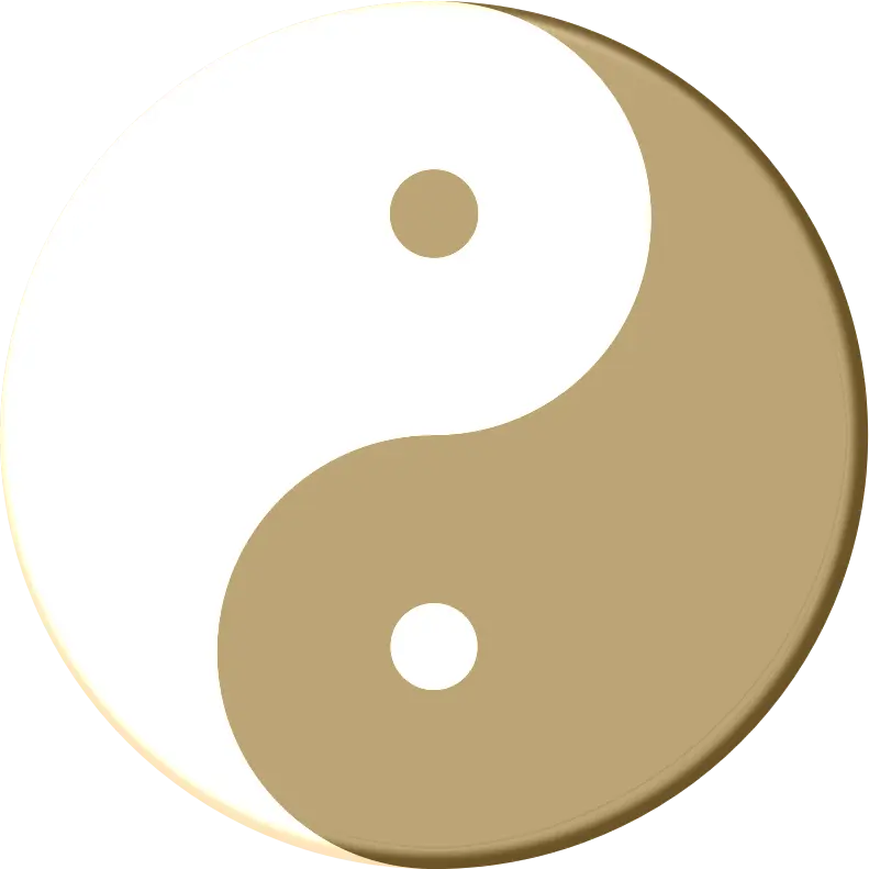 Gold and White Yin Yang Symbol