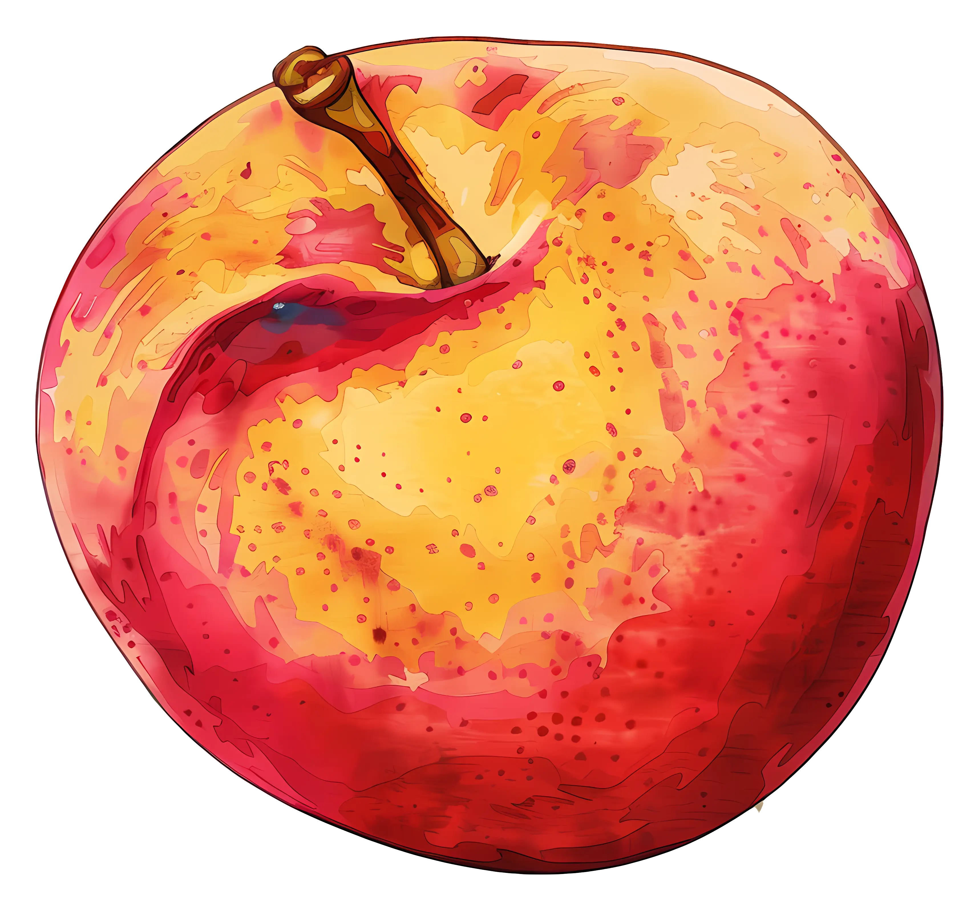 Red and Yellow Apple Illustration