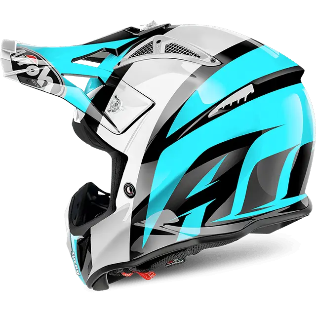 Sporty Black and Blue Motorcycle Helmet Design