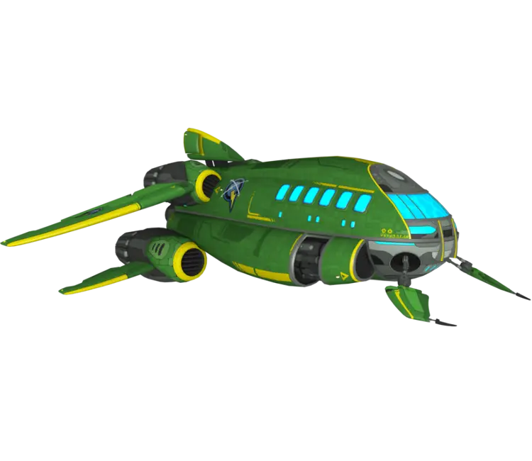 Green Futuristic Spaceship Illustration
