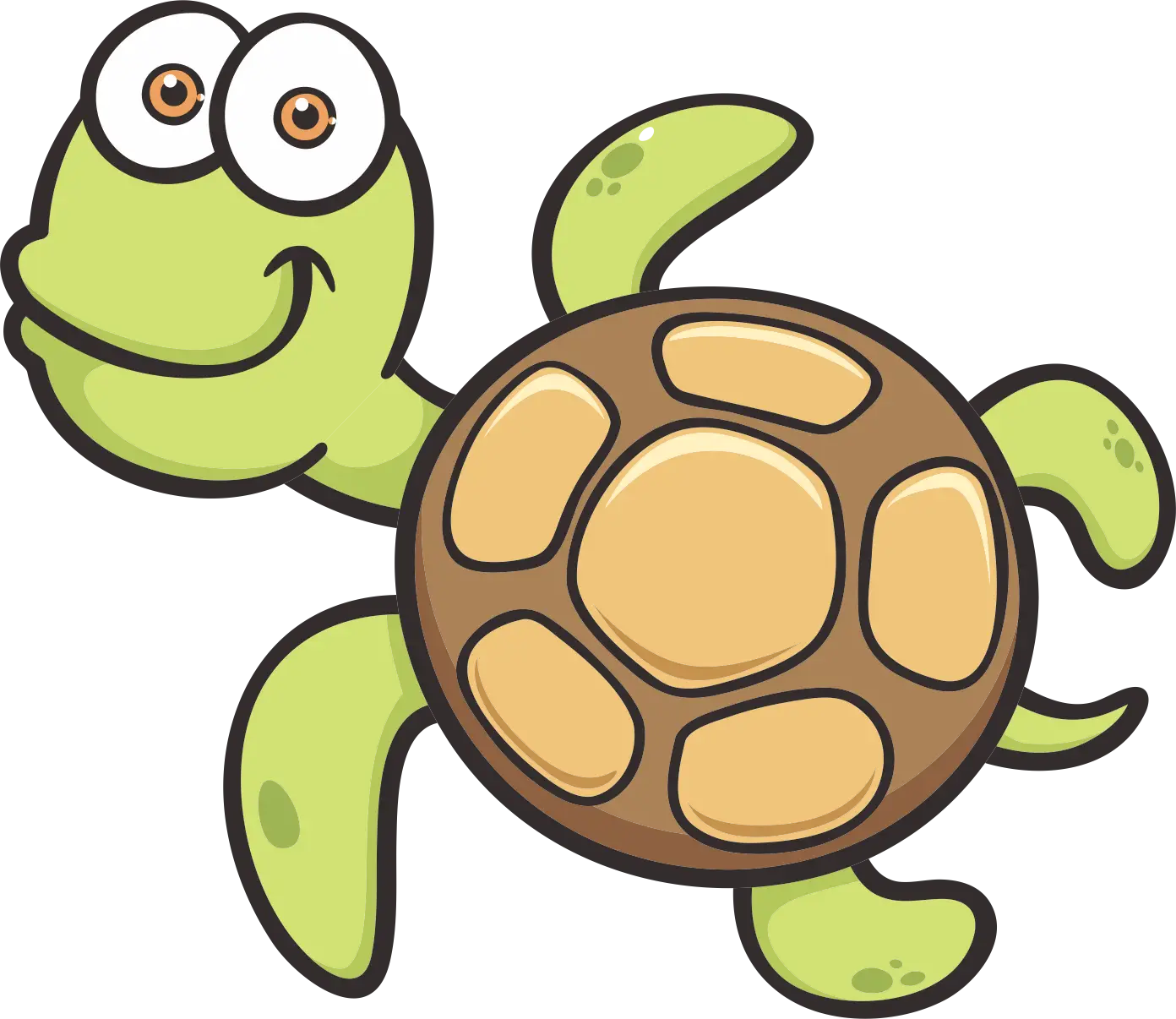 Cartoon Turtle with a Smile