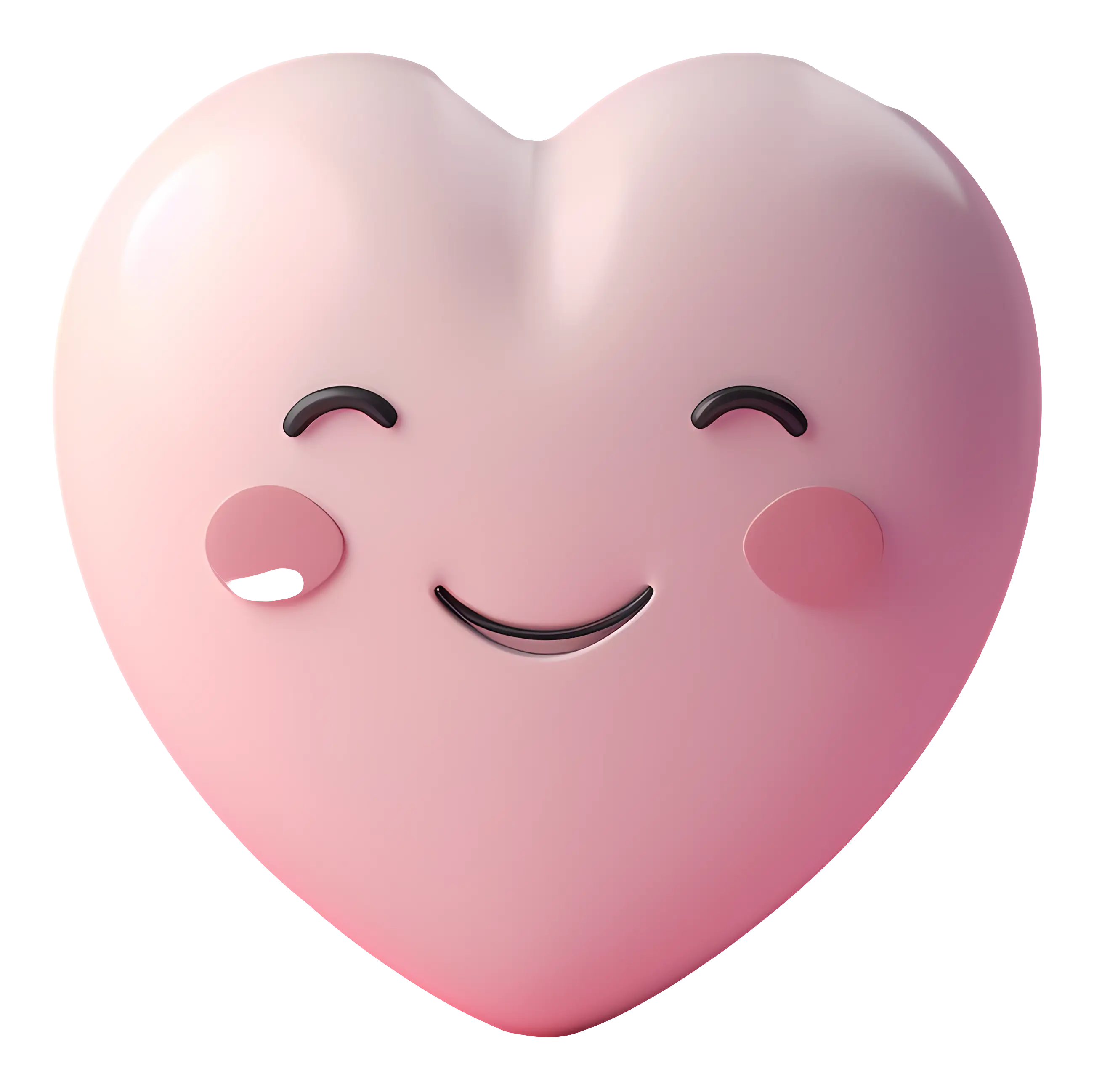 Pink Smiling Heart Emoji for Valentine&#039;s Day