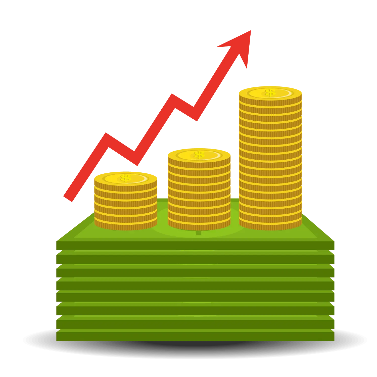 Growing Coins and Arrow for Financial Growth