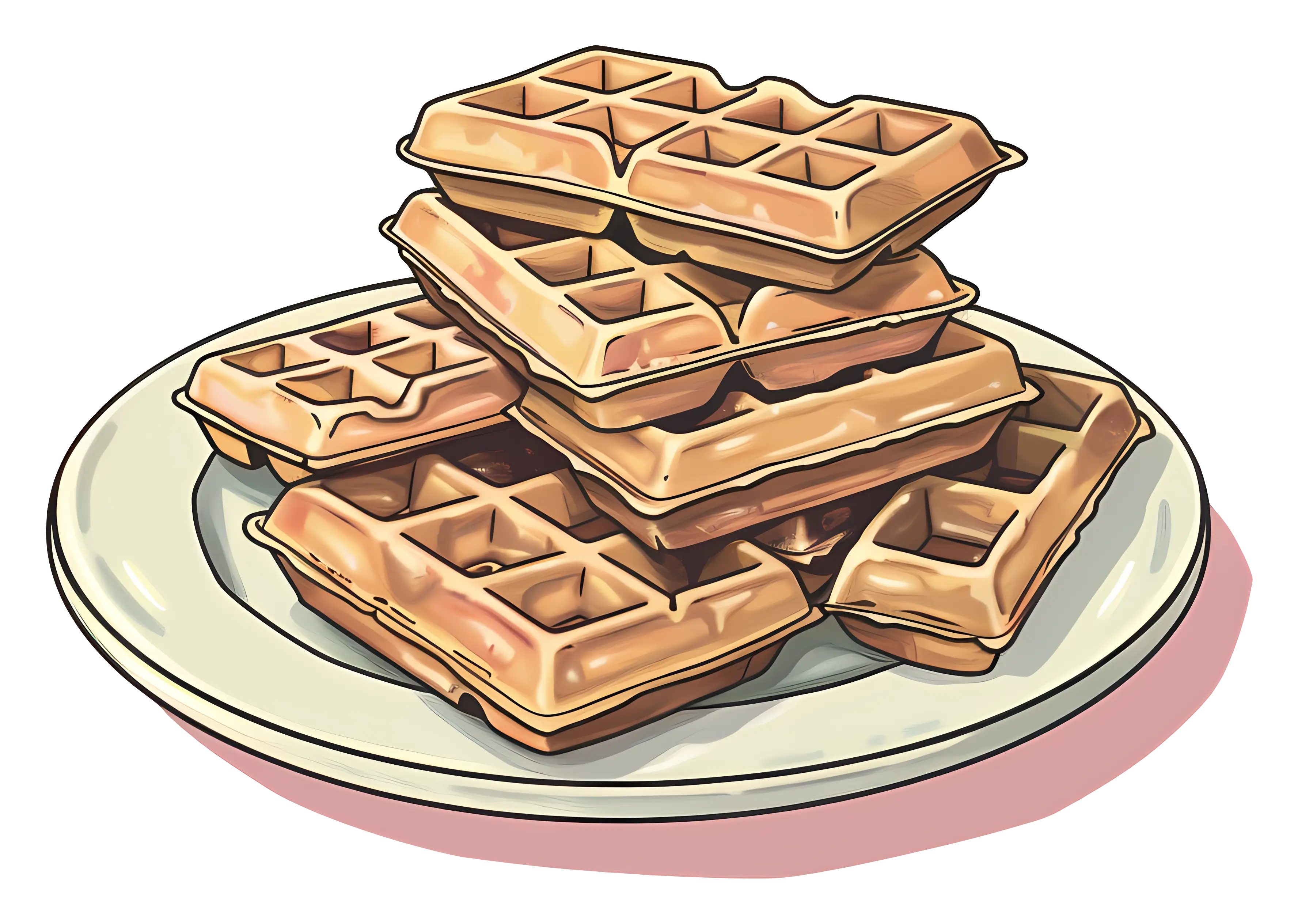 Stack of Waffles on Plate