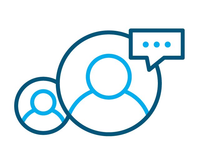 Social Interaction Icon with Speech Bubble