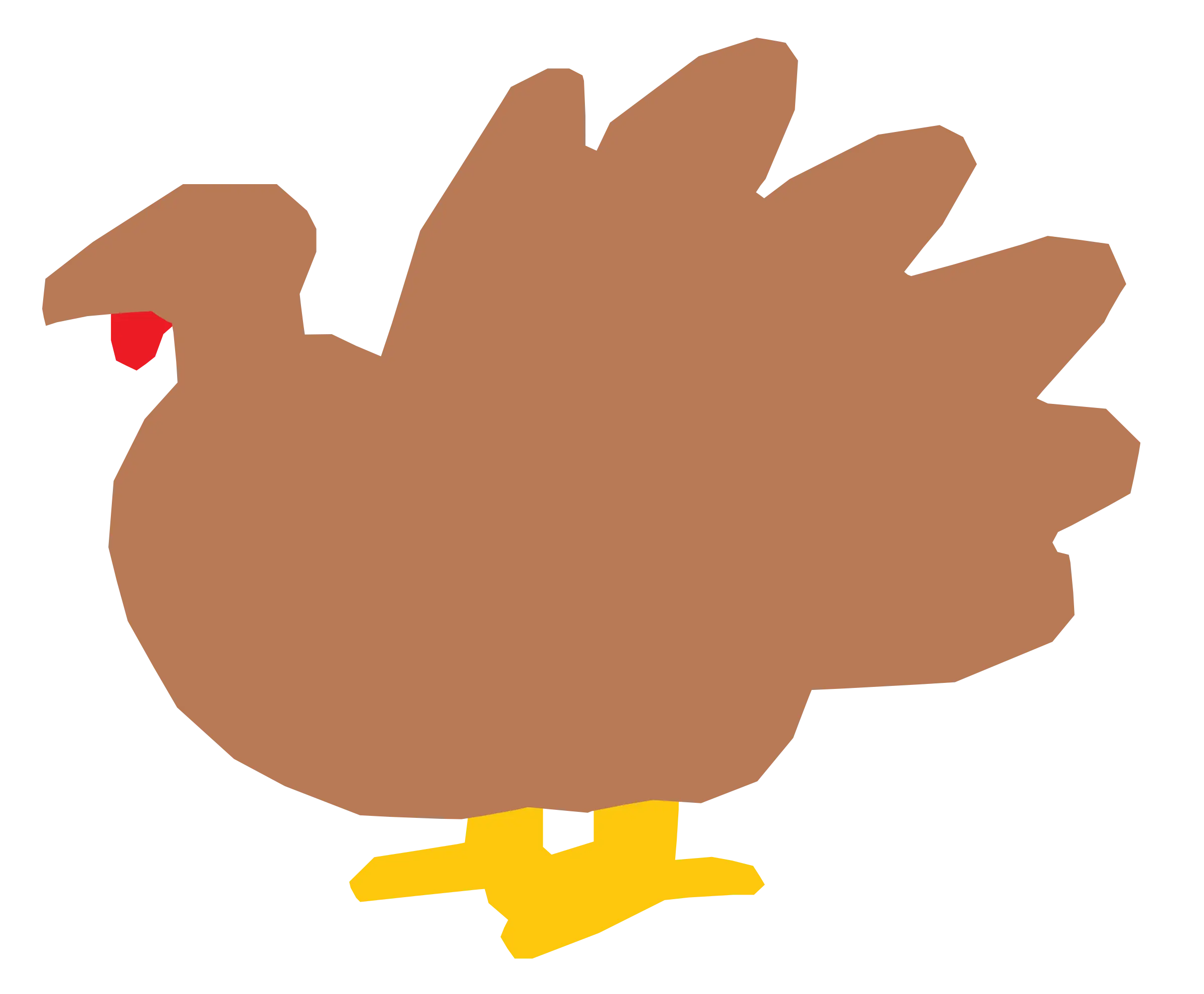 Simple Brown Turkey Drawing for Thanksgiving