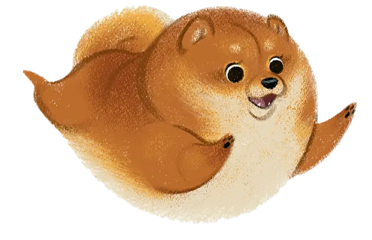 Cute Fluffy Cartoon Dog