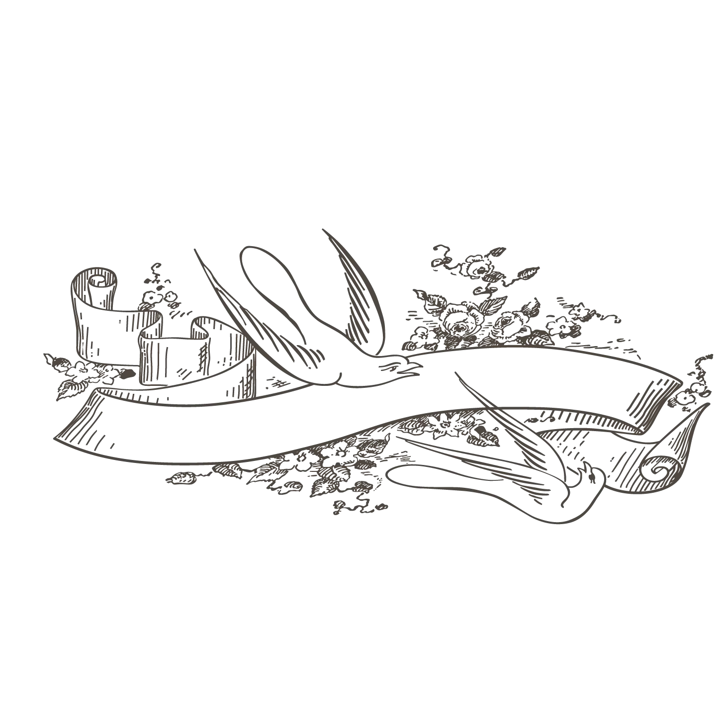 Vintage Ribbon and Birds
