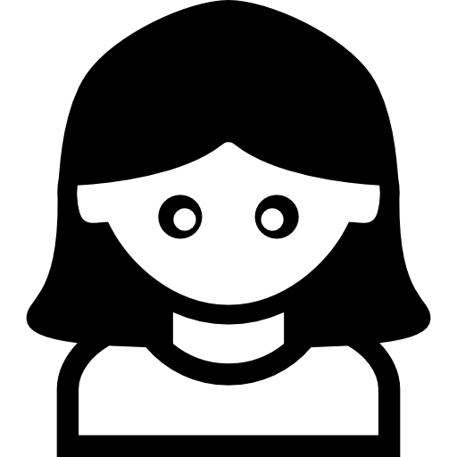 Female Avatar Icon in Black and White