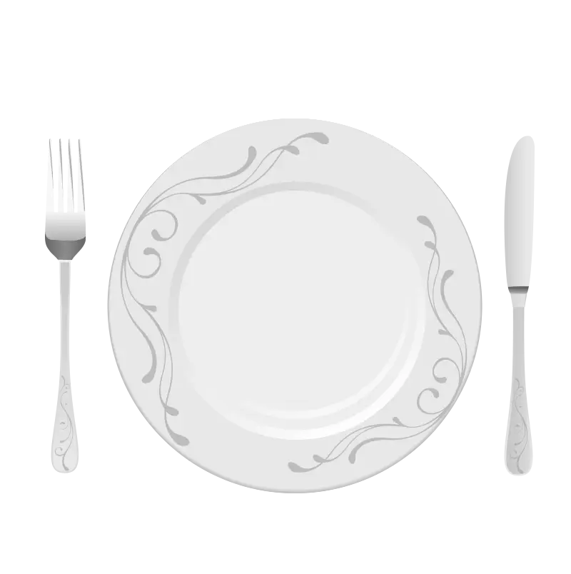 Dinner Plate with Cutlery