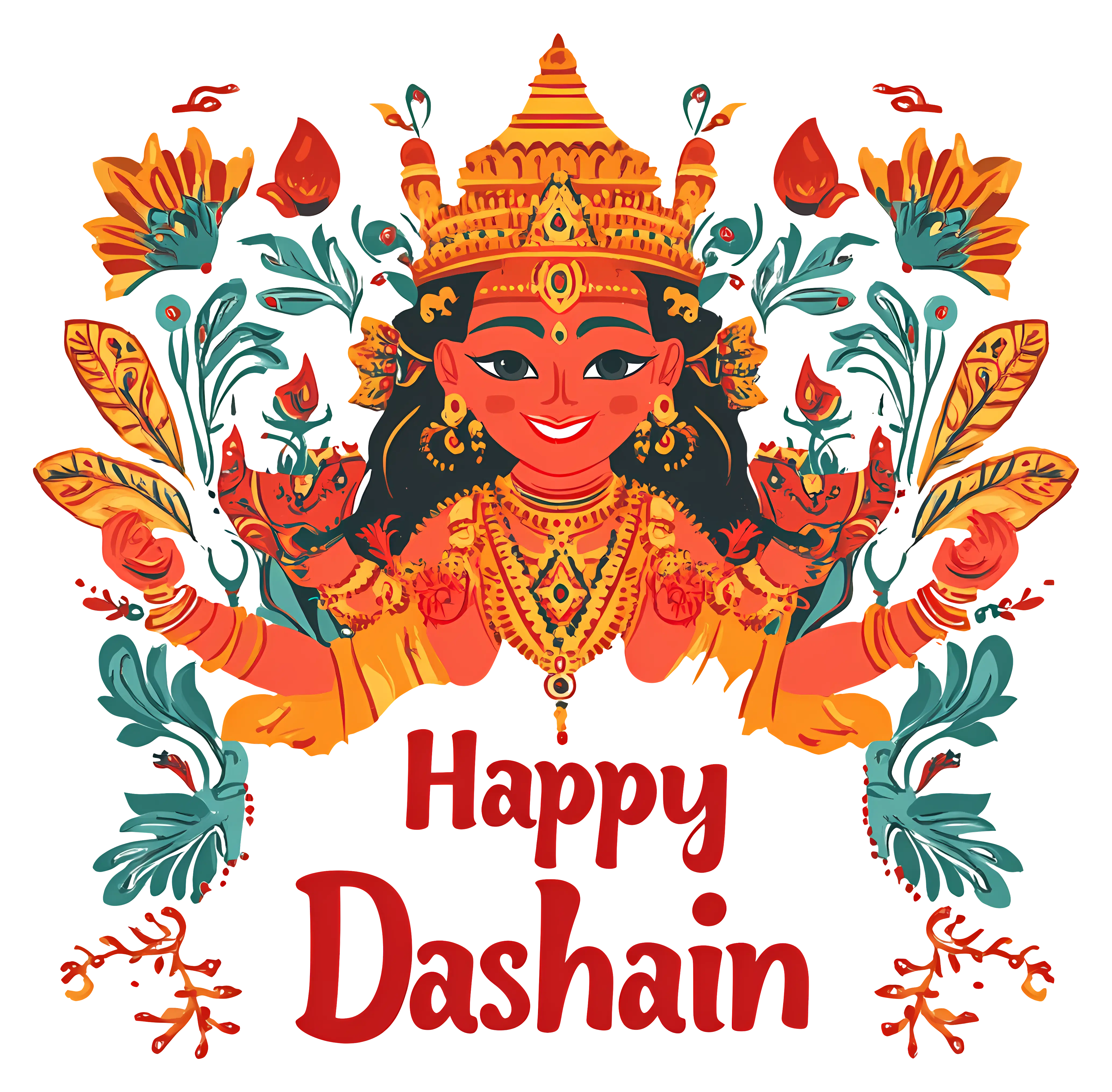 Happy Dashain Festival Illustration