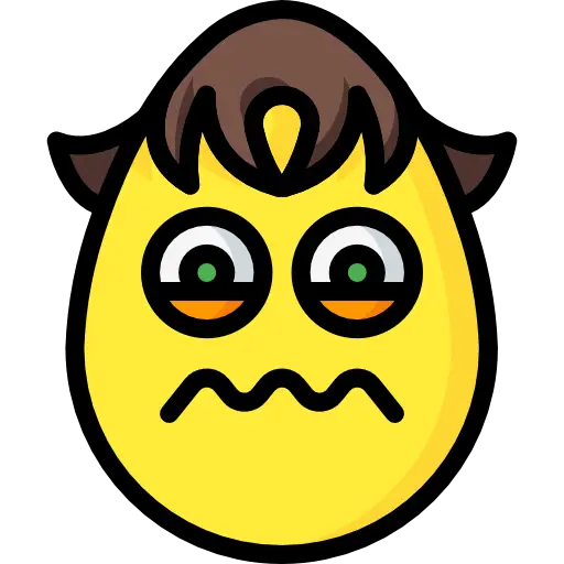 Yellow Anxious Face Emoji Illustration