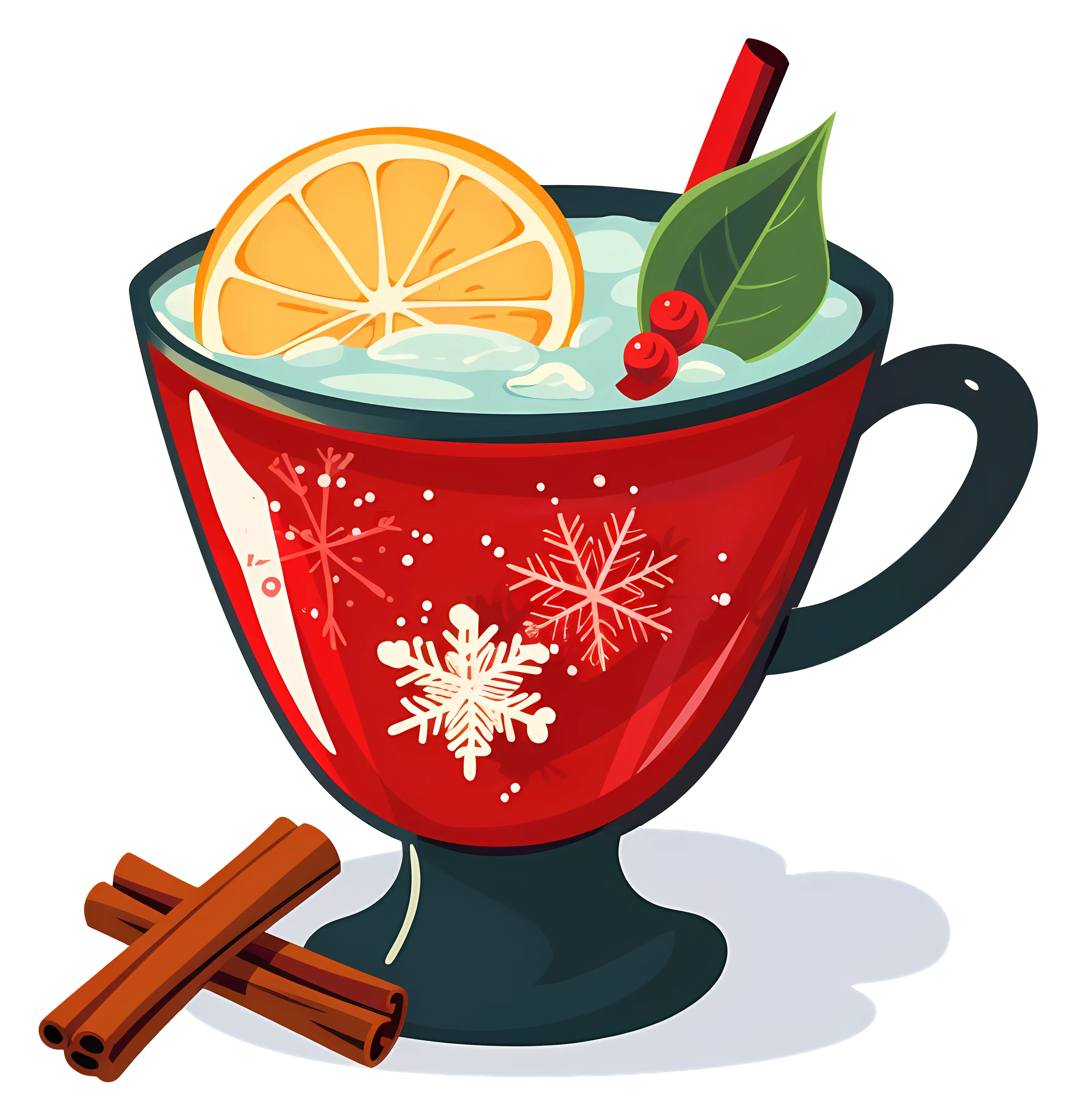 Festive Red Mug with Holiday Drink