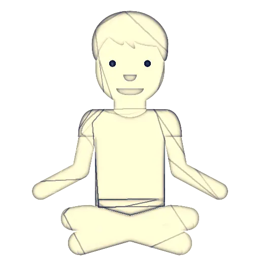 Cartoon Figure Practicing Yoga in Sitting Position