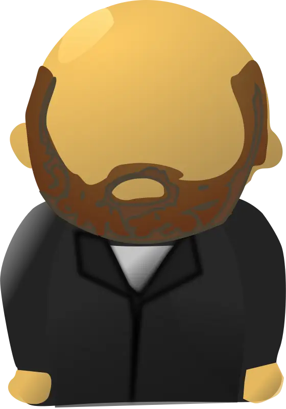 Cartoon Bald Man with Beard