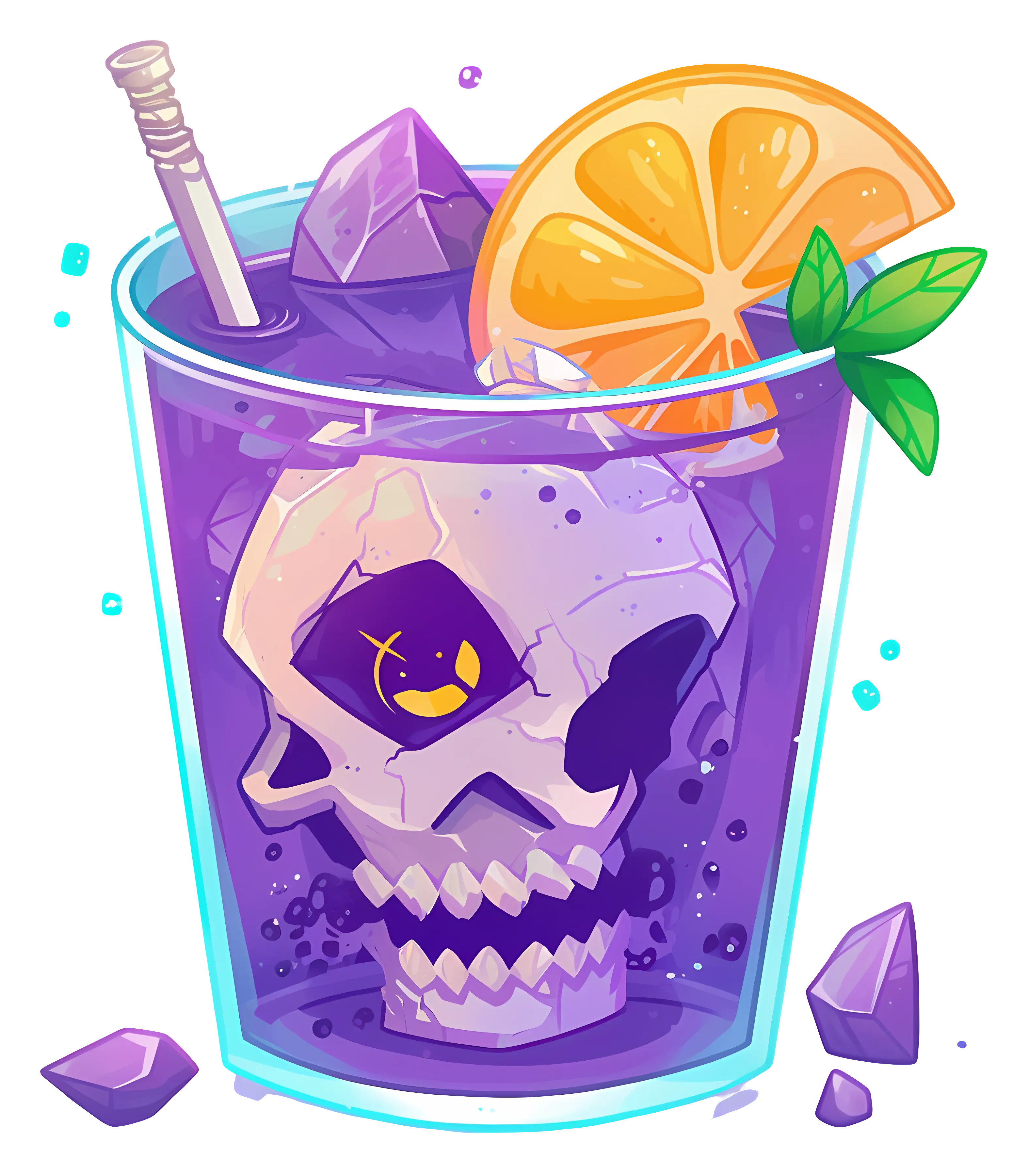 Spooky Purple Drink with Skull