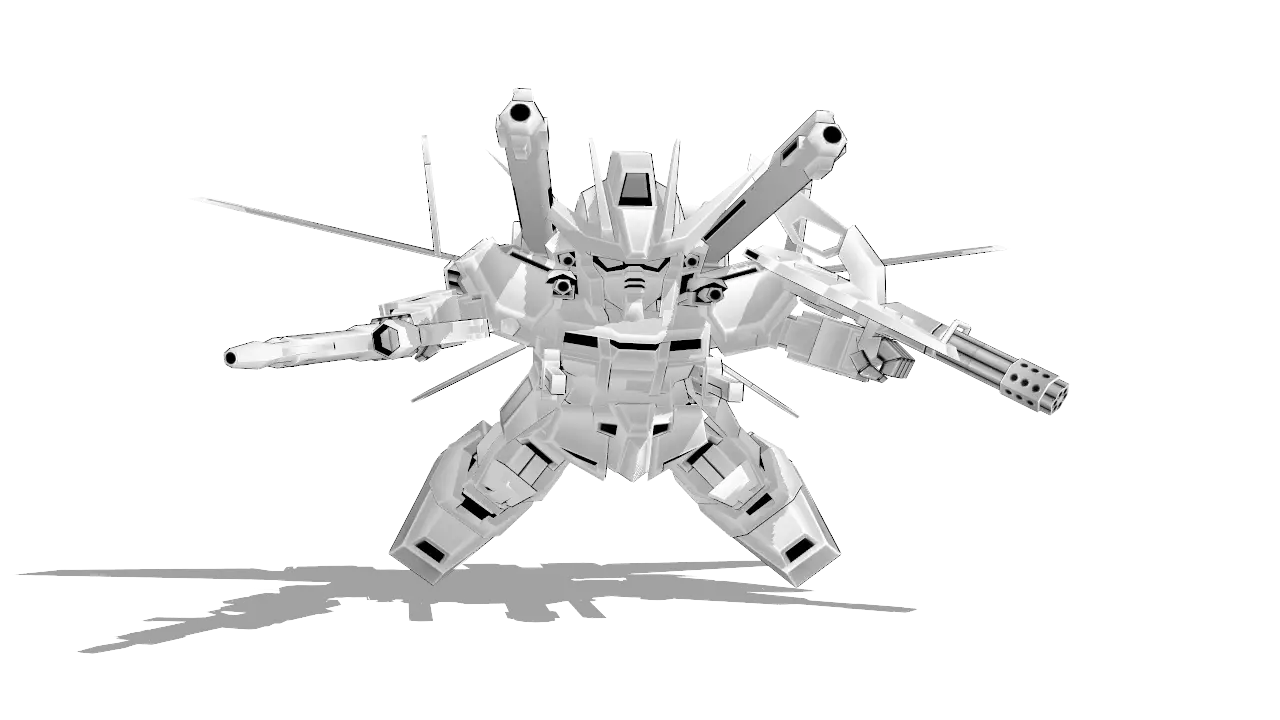 Futuristic Mecha Robot with Guns and Weaponry