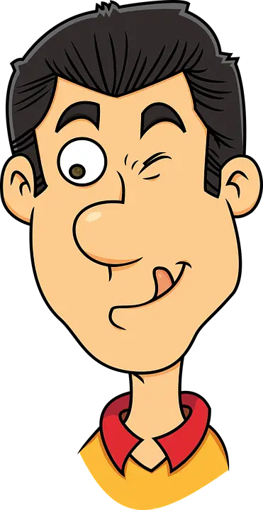 Cartoon Face Winking with a Cheeky Smile