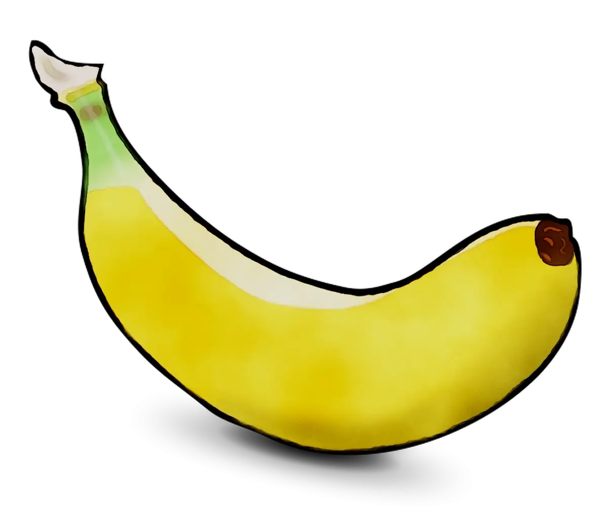 Yellow Banana Cartoon Style Illustration