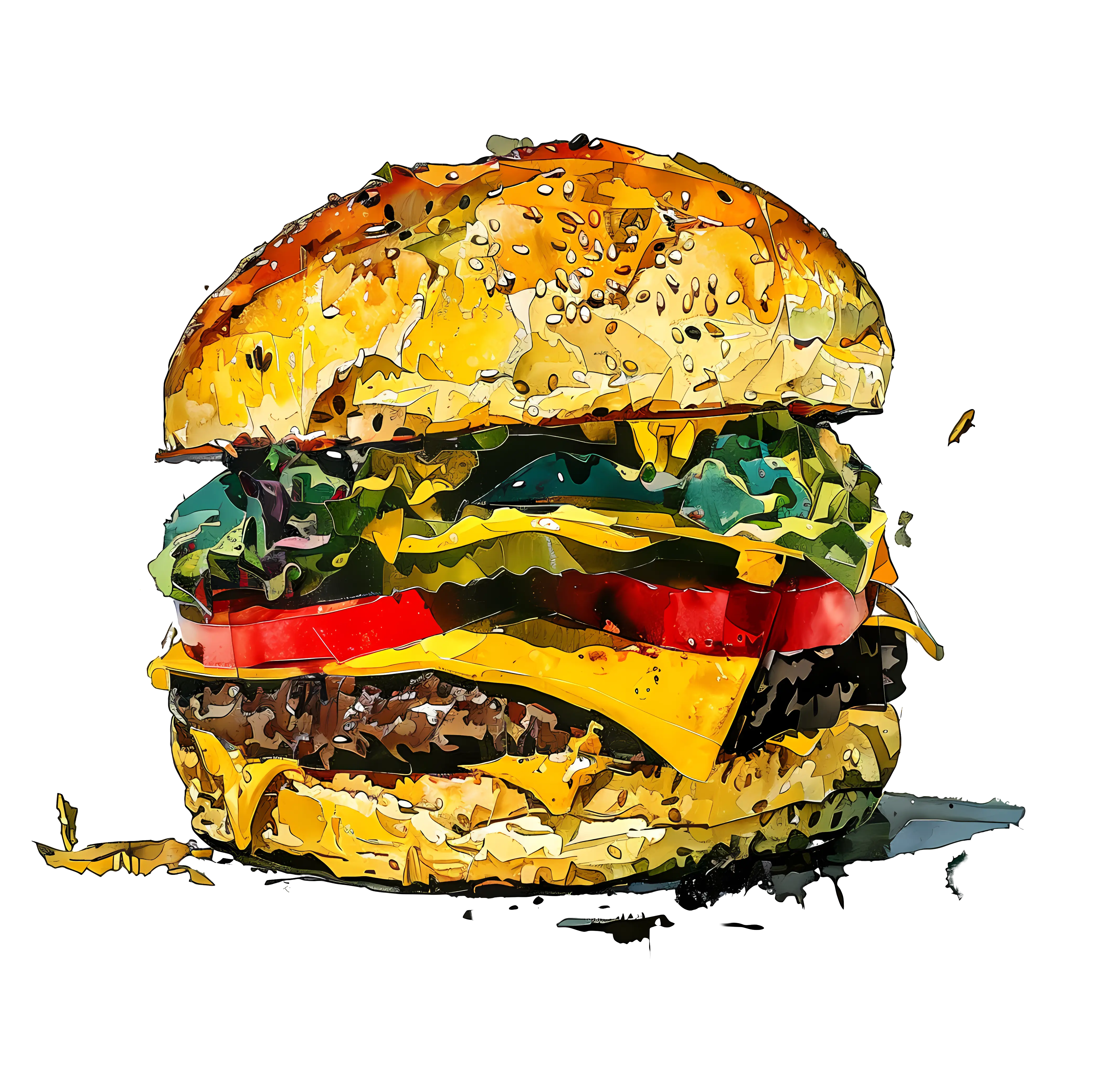 Delicious Cheeseburger with Lettuce and Tomato