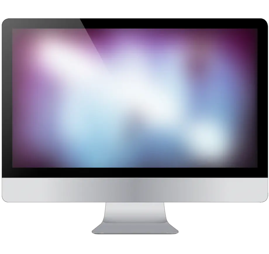 Desktop Computer with Blurred Display