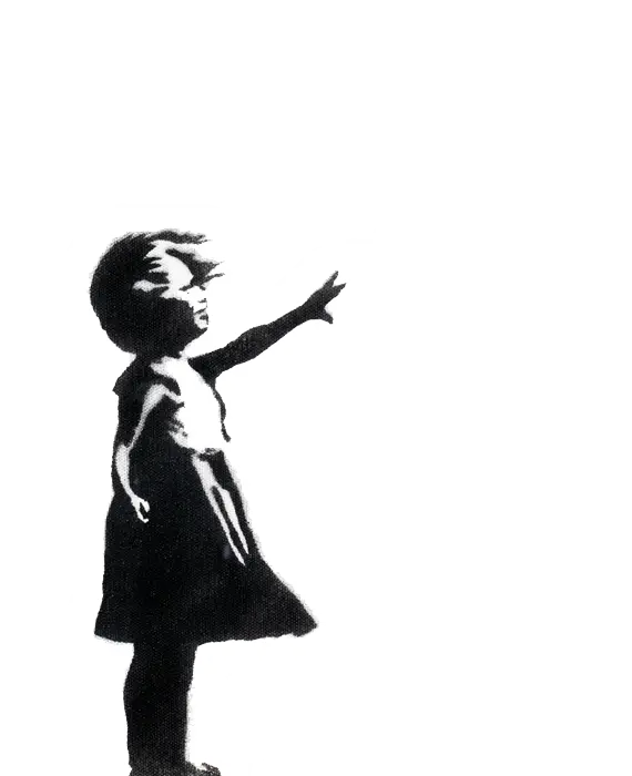 Silhouette of Girl Reaching Out