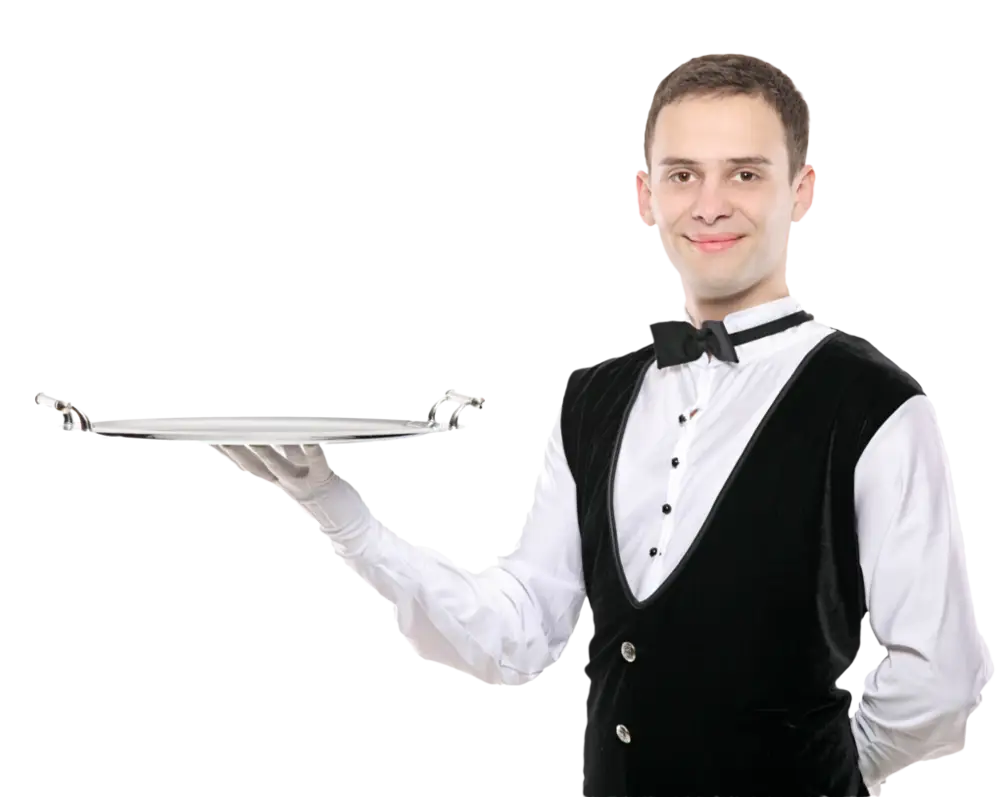 Waiter Holding a Tray