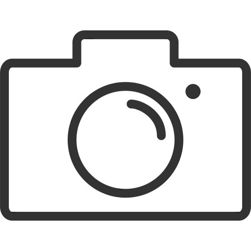 Minimalistic Black and White Camera Icon
