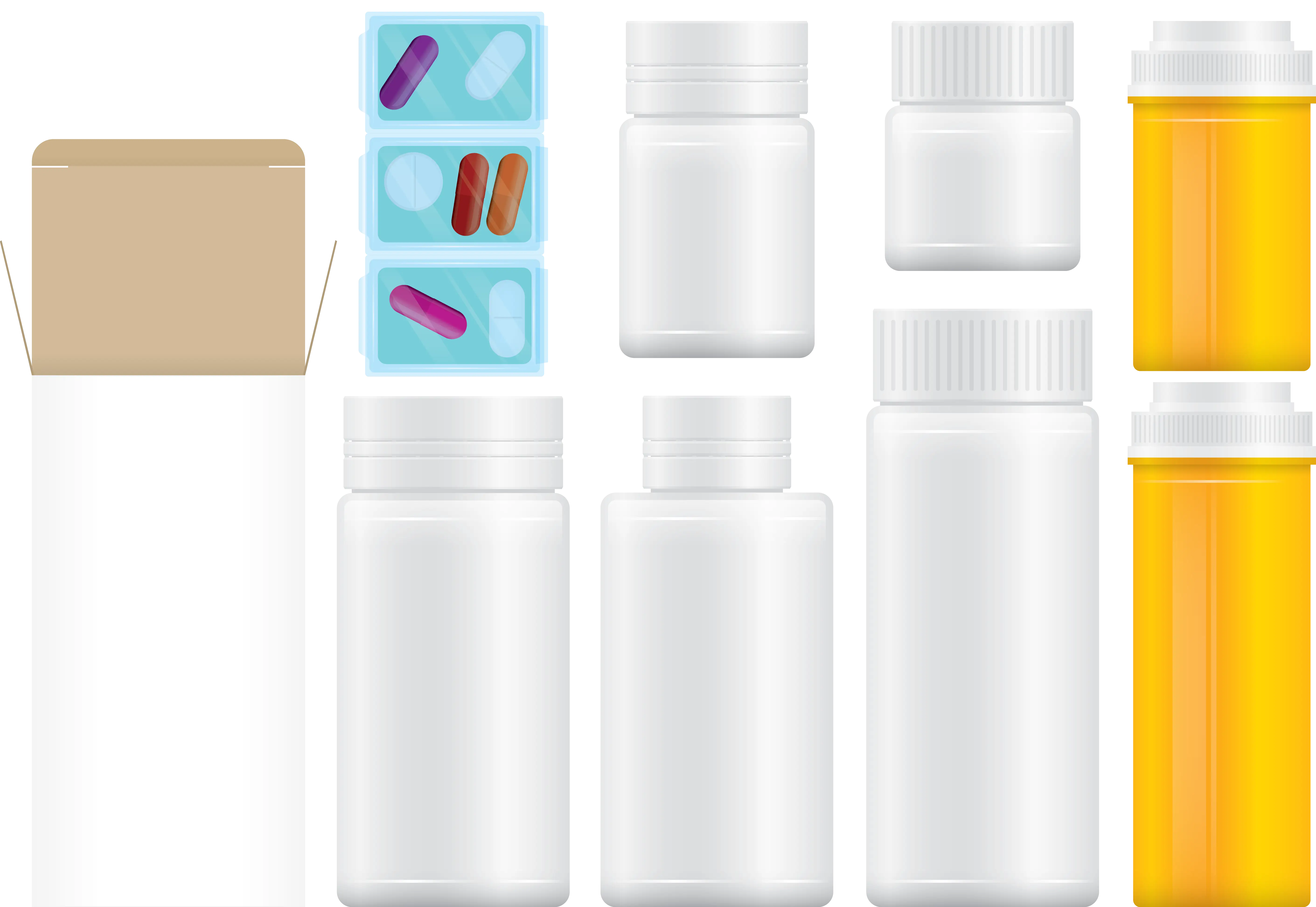 Assorted Medicine Bottles and Pills