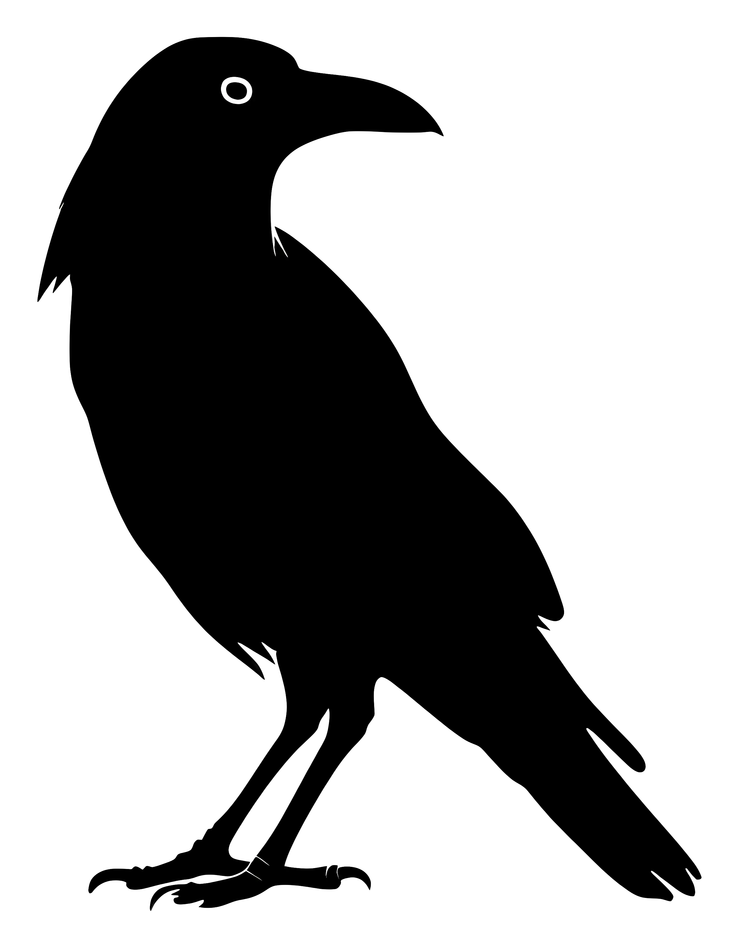 Black Silhouette of Crow