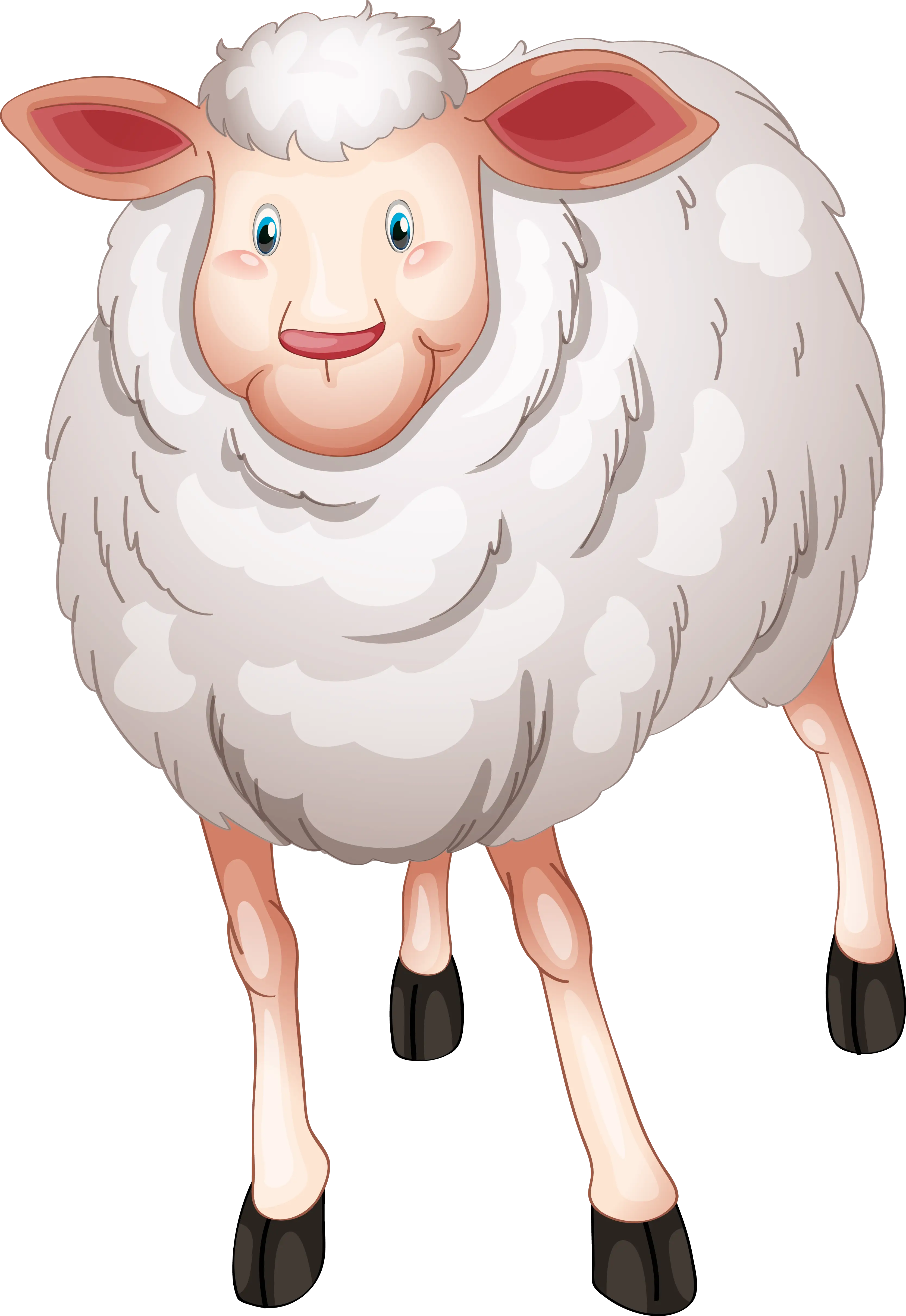 Cute Cartoon Fluffy Sheep