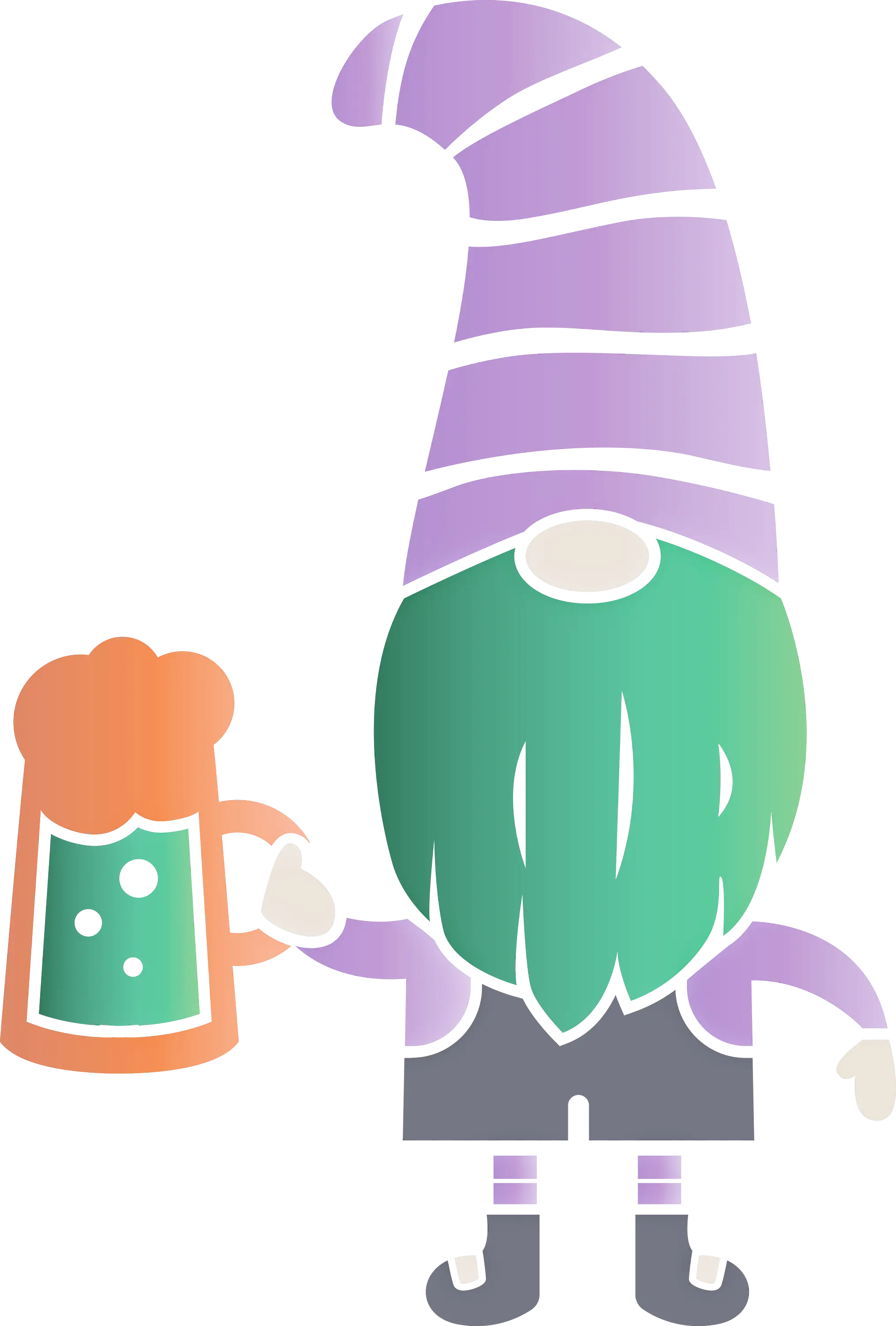 Cheerful Gnome with Beer Mug Illustration