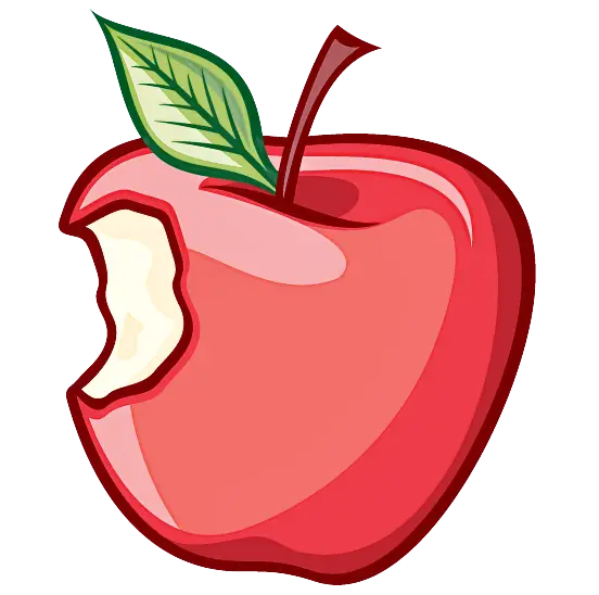 Illustration of a Red Bitten Apple