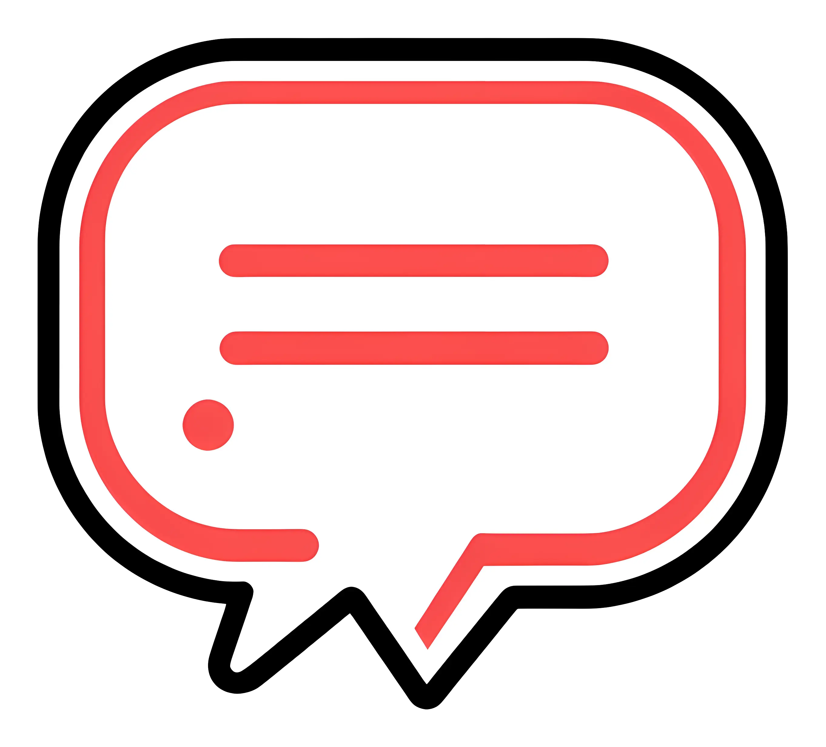 Red Speech Bubble Icon Illustration