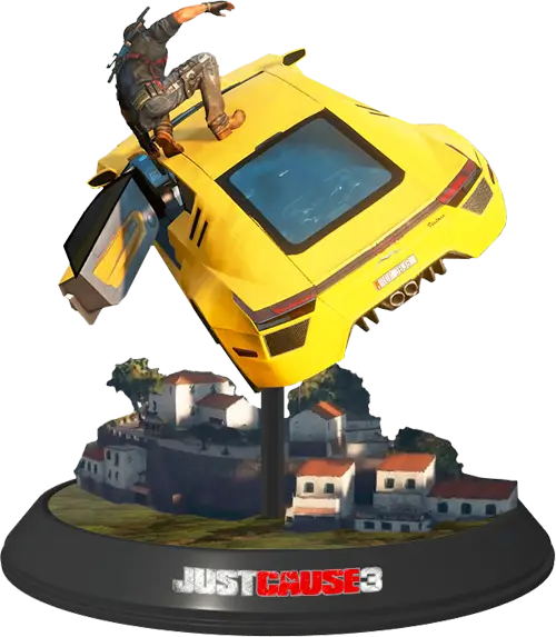Action-Packed Yellow Car Stunt from Just Cause 3