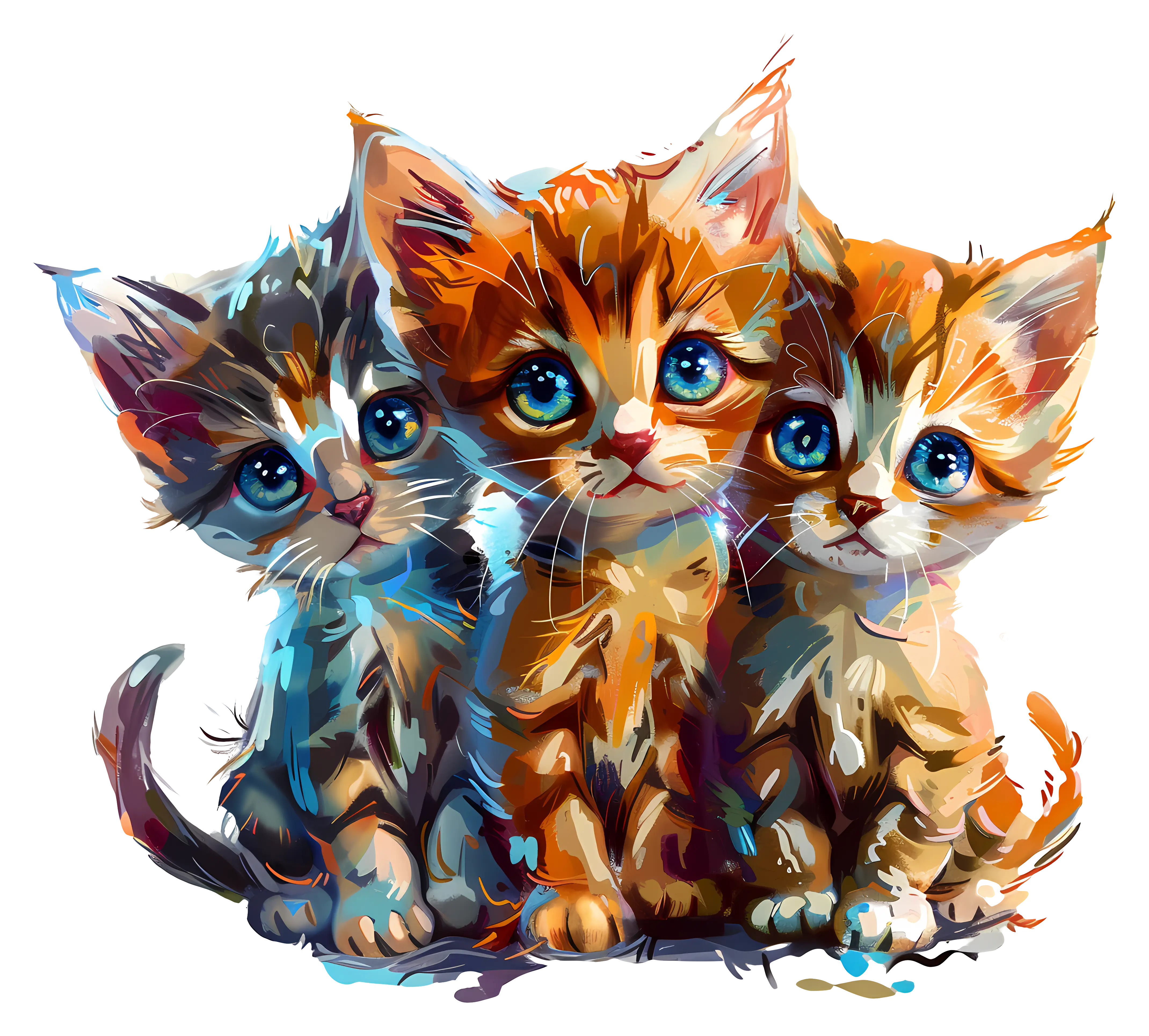 Colorful Cute Kittens
