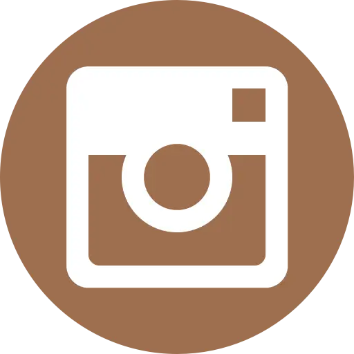 Brown Camera Icon in Circular Logo