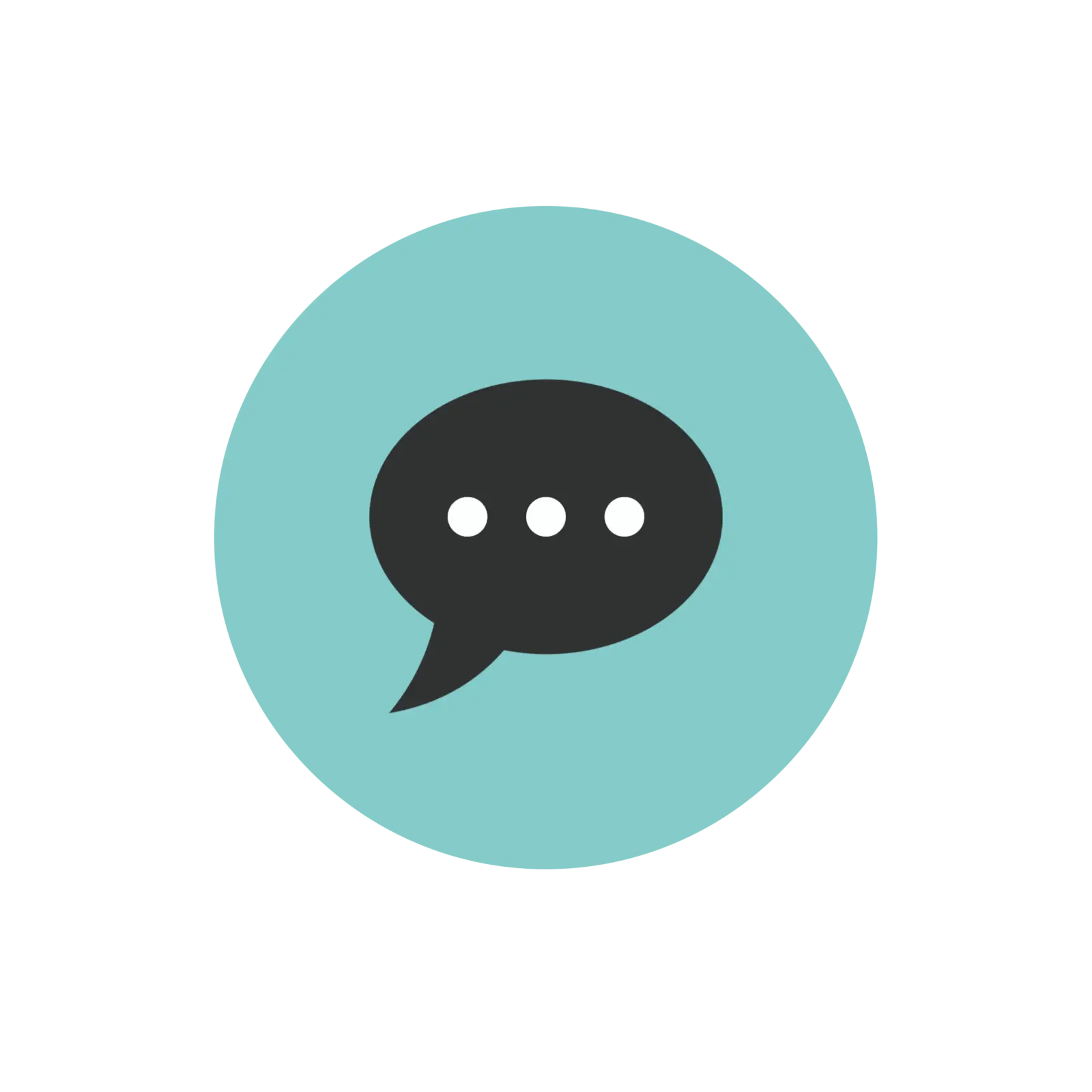 Chat Bubble Icon in Blue Circle