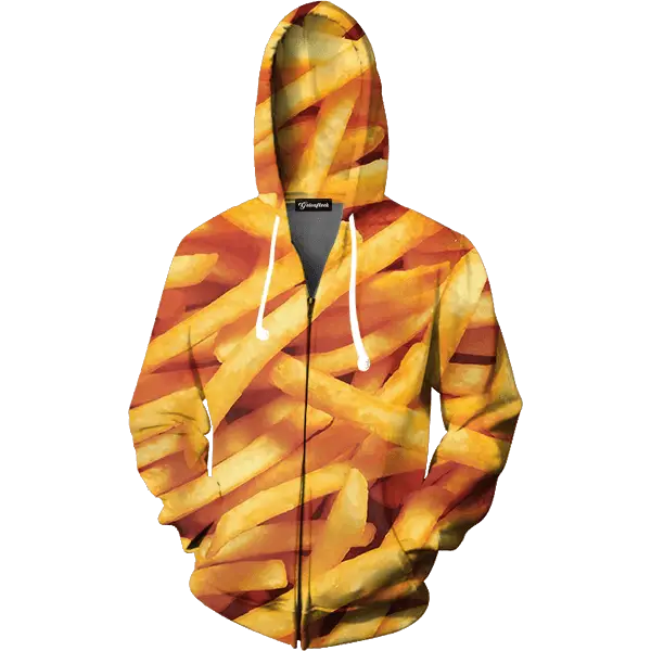 French Fries Print Hoodie