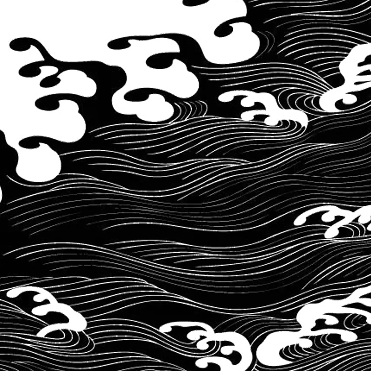 Abstract Black and White Ocean Waves Pattern