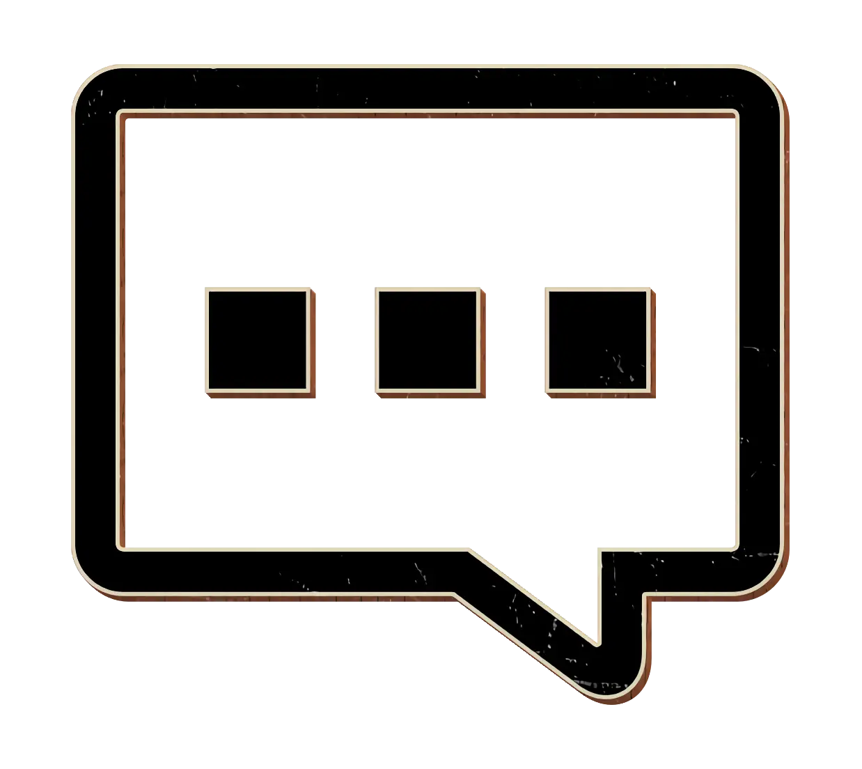 Black Chat Bubble Icon with Text