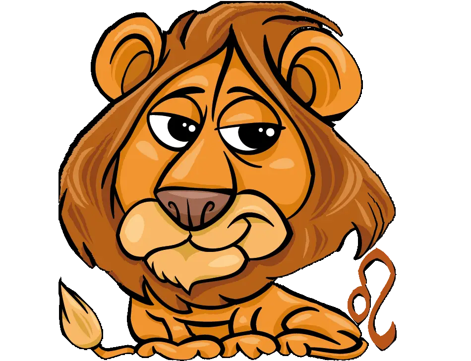 Leo Zodiac Sign with Lion Illustration