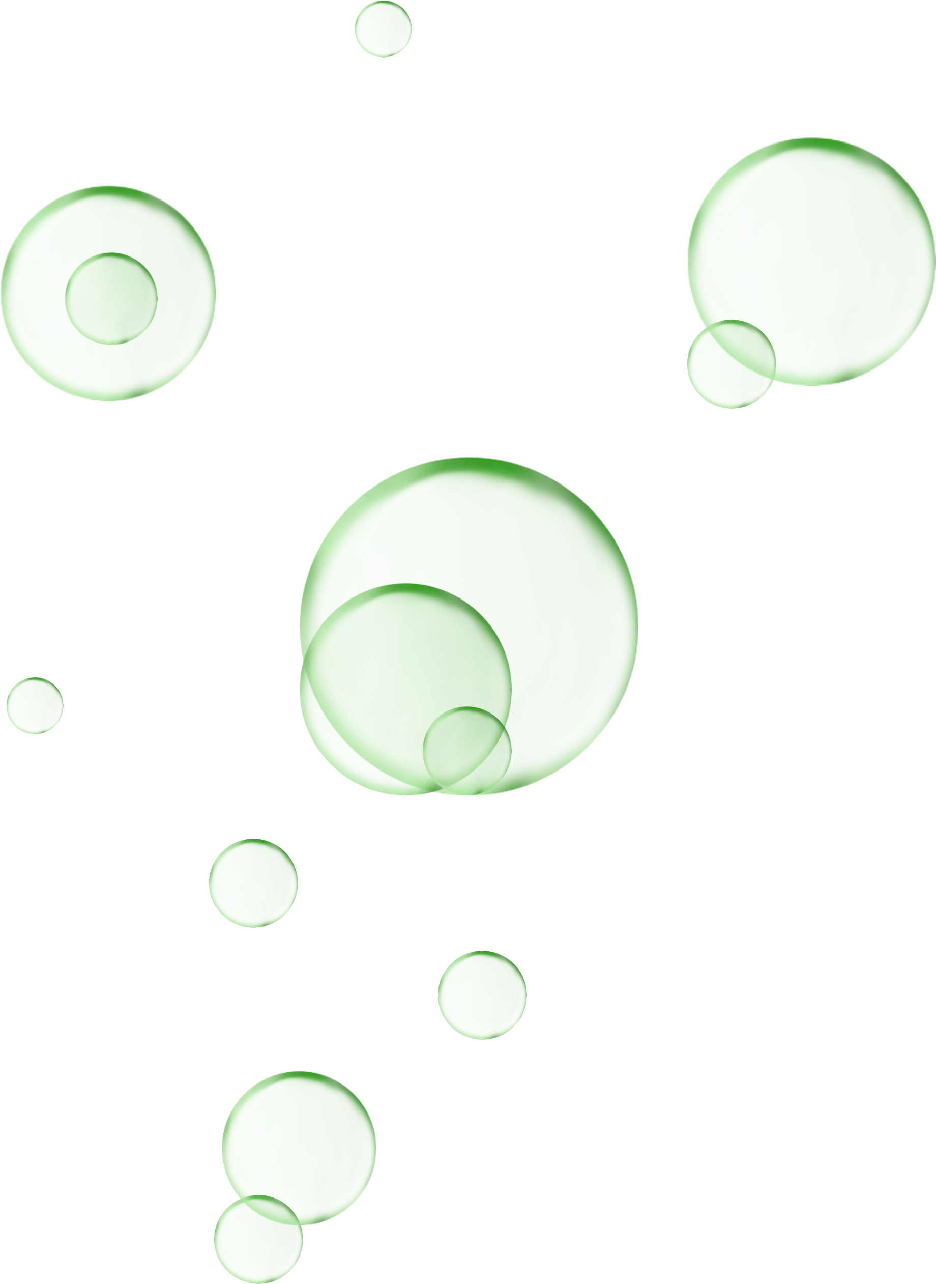 Transparent Green Bubbles Design
