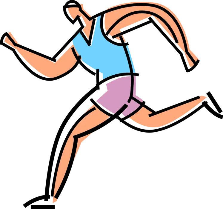 Cartoon Running Silhouette Person