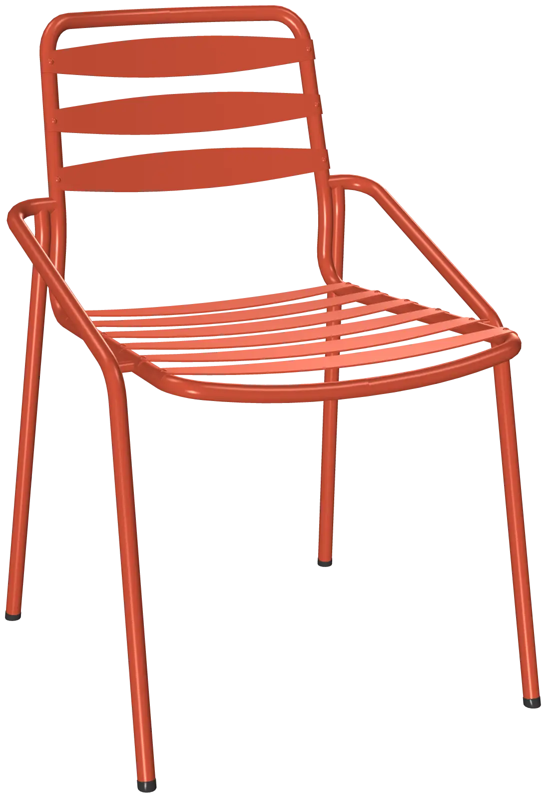 Red Metal Chair with Minimalist Design