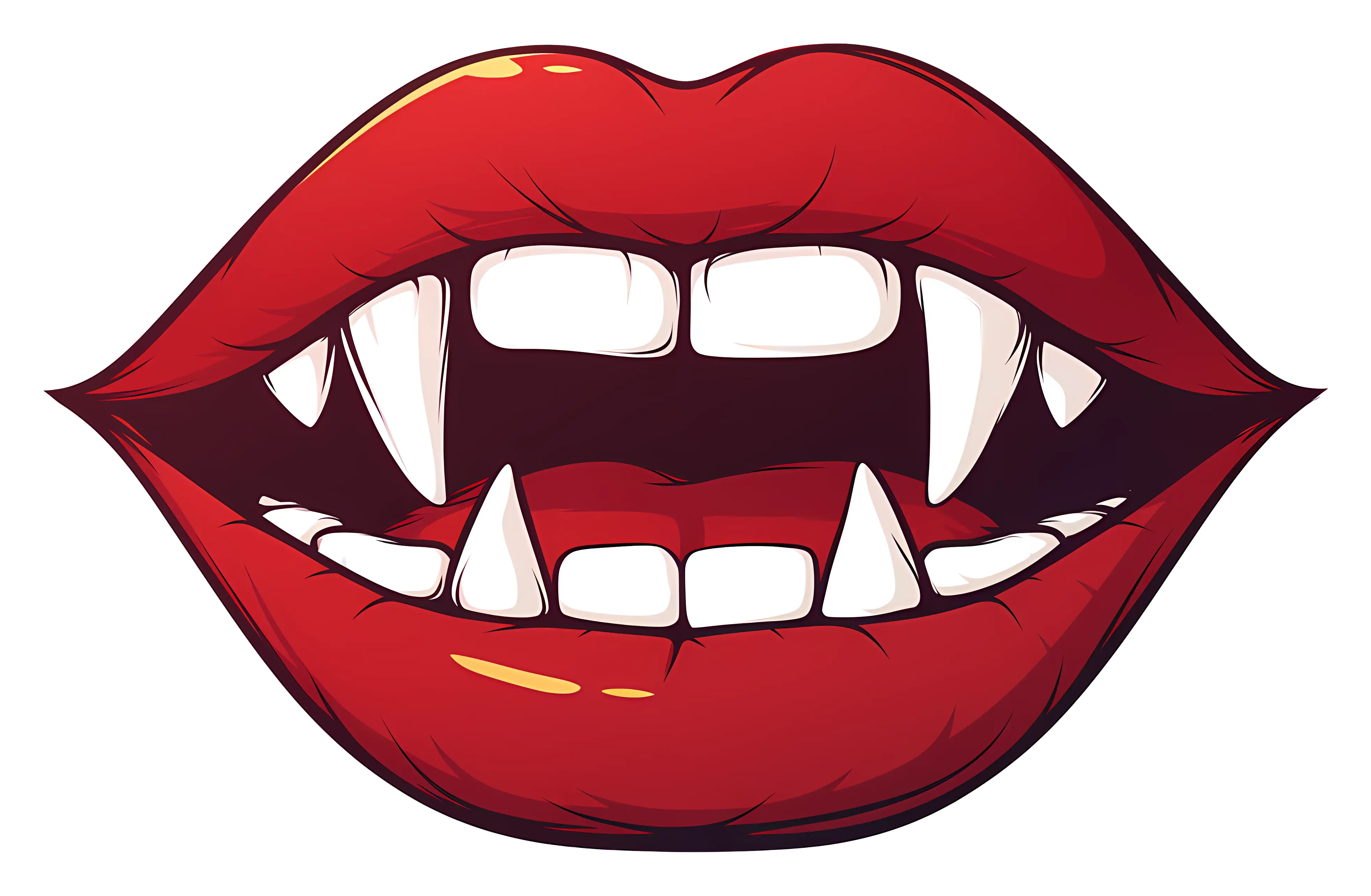 Red Lips with Teeth Illustration